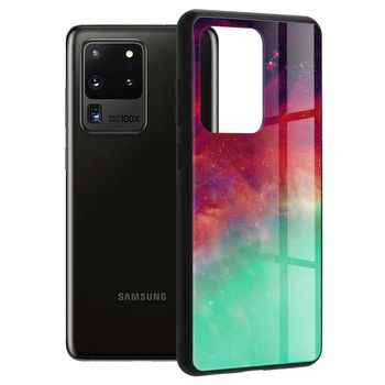 Husa cu spate din sticla techsuit - glaze series - samsung galaxy s20 ultra - fiery ocean