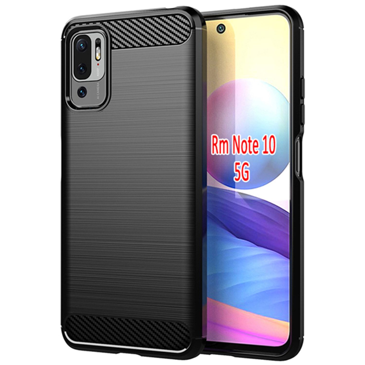 Husa Techsuit - Carbon Silicone - Xiaomi Poco M3 Pro 5G / 4G - Black fotografia produsului