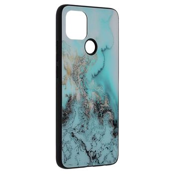 Husa cu spate din sticla techsuit - glaze series - oppo a15 / a15s - blue ocean