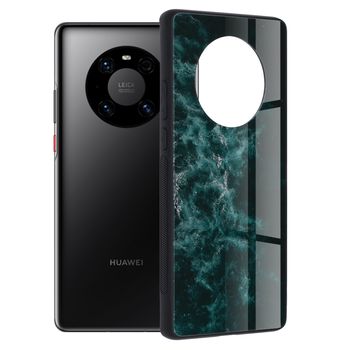 Husa cu spate din sticla techsuit - glaze series - huawei mate 40 pro - blue nebula