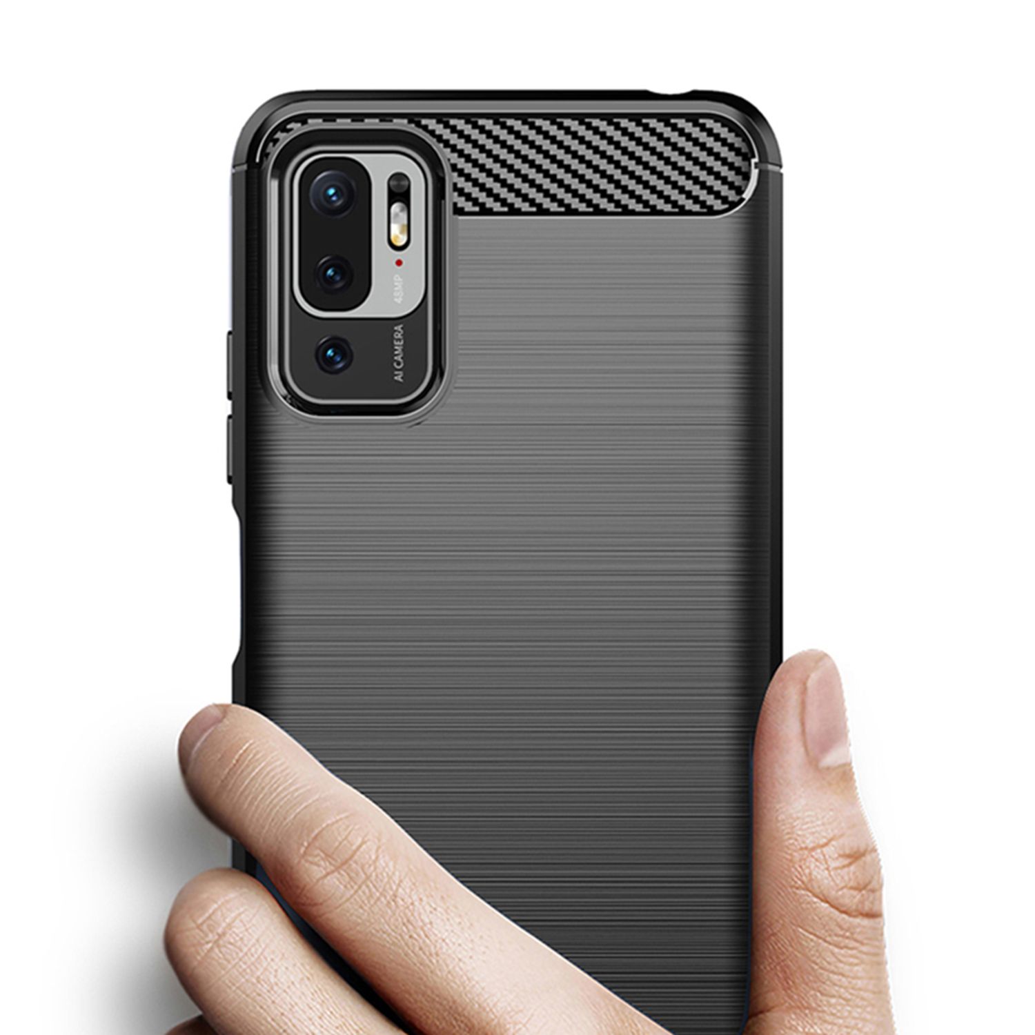 Husa Techsuit - Carbon Silicone - Xiaomi Poco M3 Pro 5G / 4G - Black fotografia produsului View 2 L
