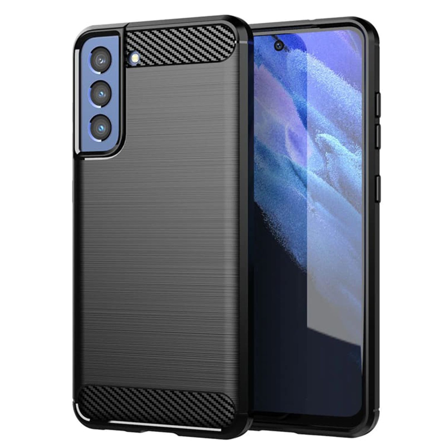 Husa Techsuit - Carbon Silicone - Samsung Galaxy S21 FE - Black fotografia produsului
