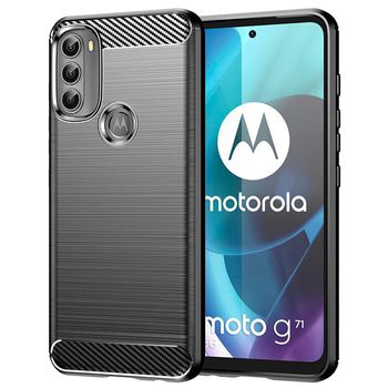 Husa techsuit - carbon silicone - motorola moto g71 5g - black
