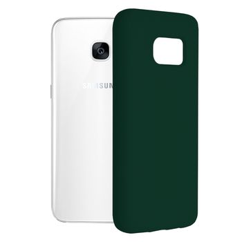 Husa premium techsuit - soft edge silicone - samsung galaxy s7 edge - dark green