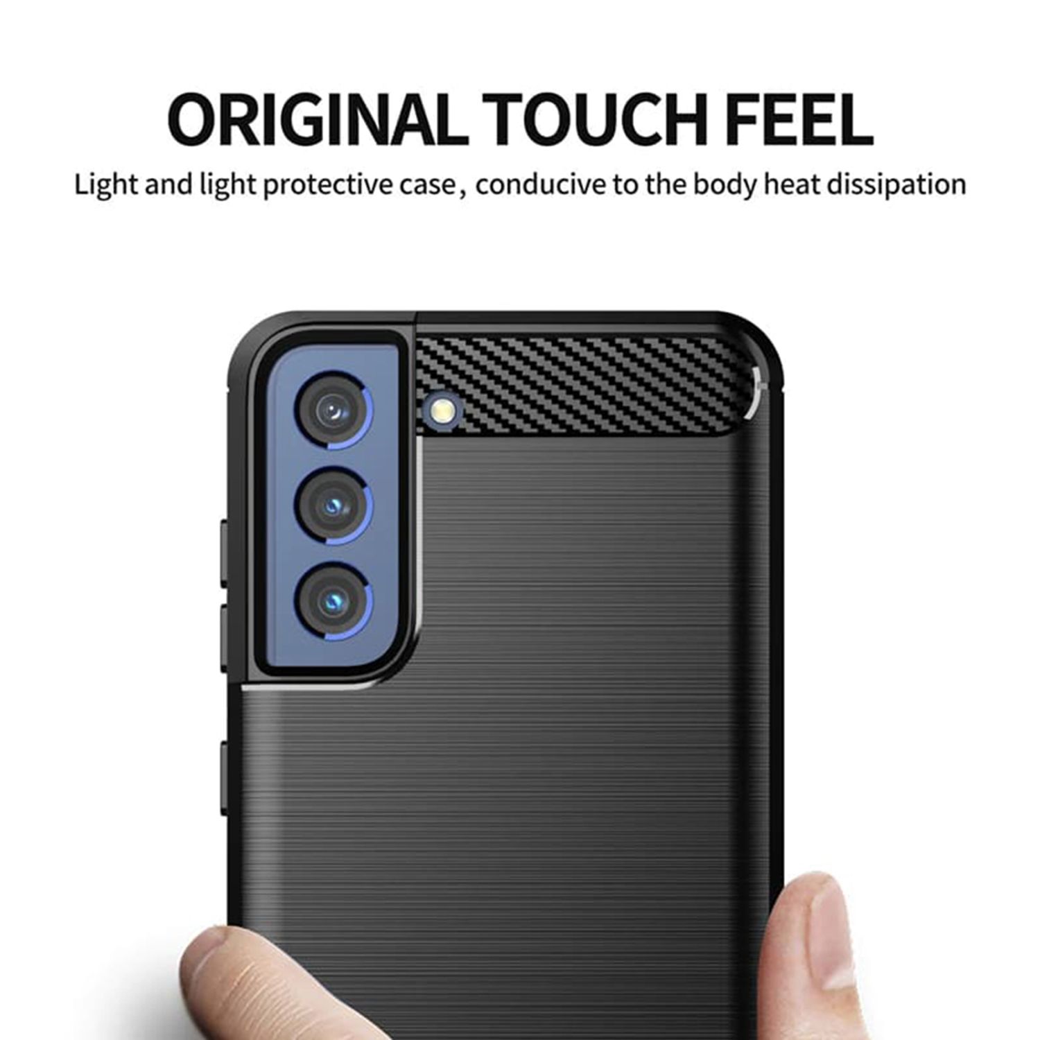 Husa Techsuit - Carbon Silicone - Samsung Galaxy S21 FE - Black fotografia produsului View 2 L