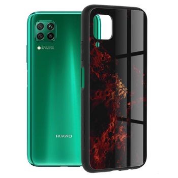 Husa cu spate din sticla techsuit - glaze series - huawei p40 lite - red nebula