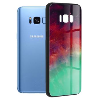 Husa cu spate din sticla techsuit - glaze series - samsung galaxy s8 plus - fiery ocean