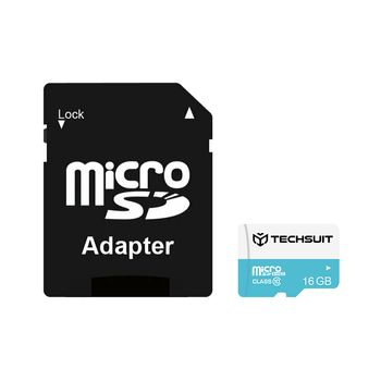 Card de memorie techsuit - sdhc, 16 gb, class 10 cu adaptor