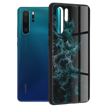 Husa cu spate din sticla techsuit - glaze series - huawei p30 pro - blue nebula