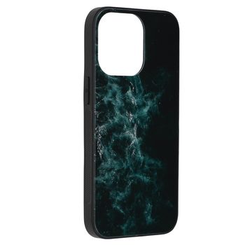 Husa cu spate din sticla techsuit - glaze series - iphone 13 pro - blue nebula