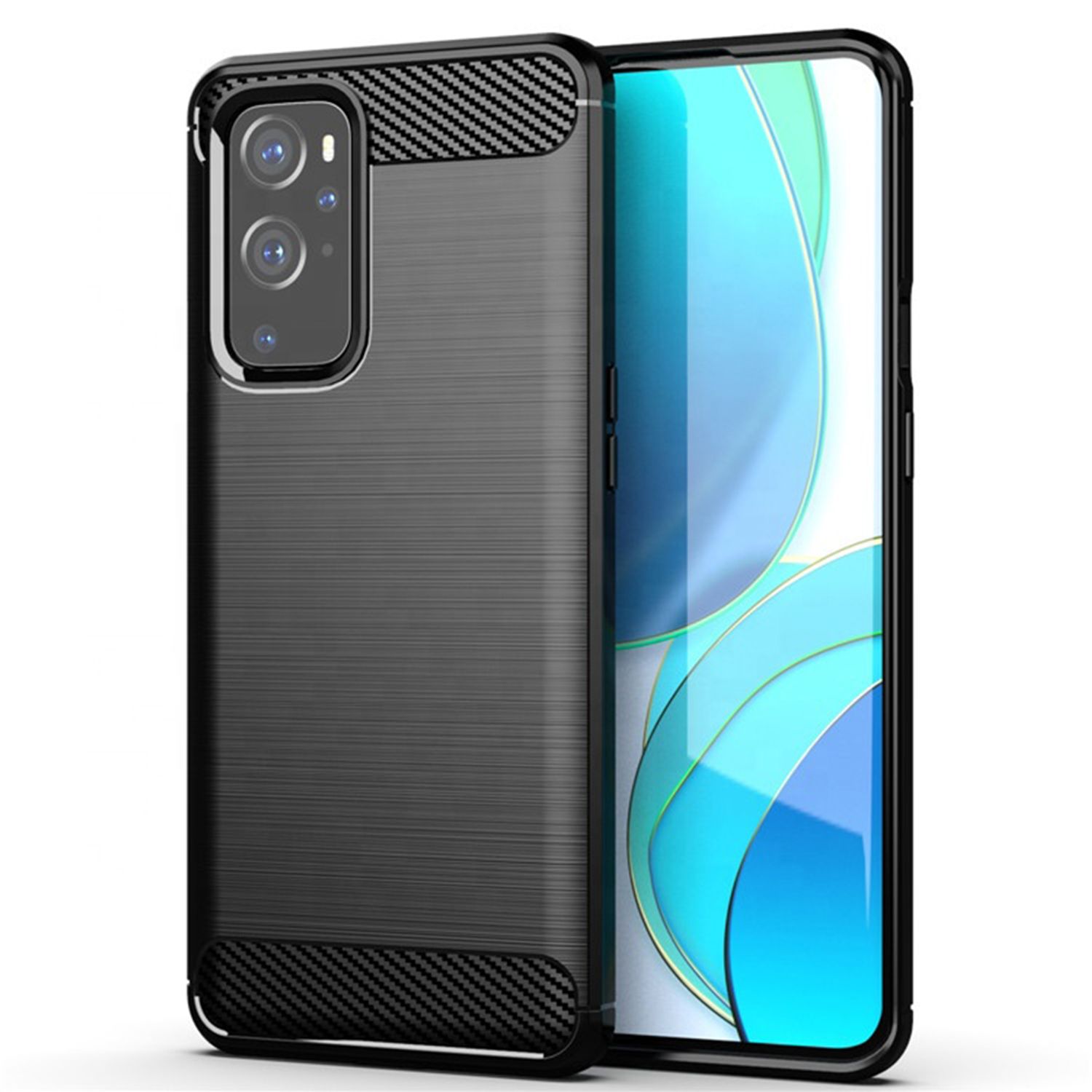 Husa Techsuit - Carbon Silicone - Oneplus 9 Pro - Black fotografia produsului
