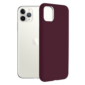 Husa premium techsuit - soft edge silicone - iphone 11 pro max - plum violet