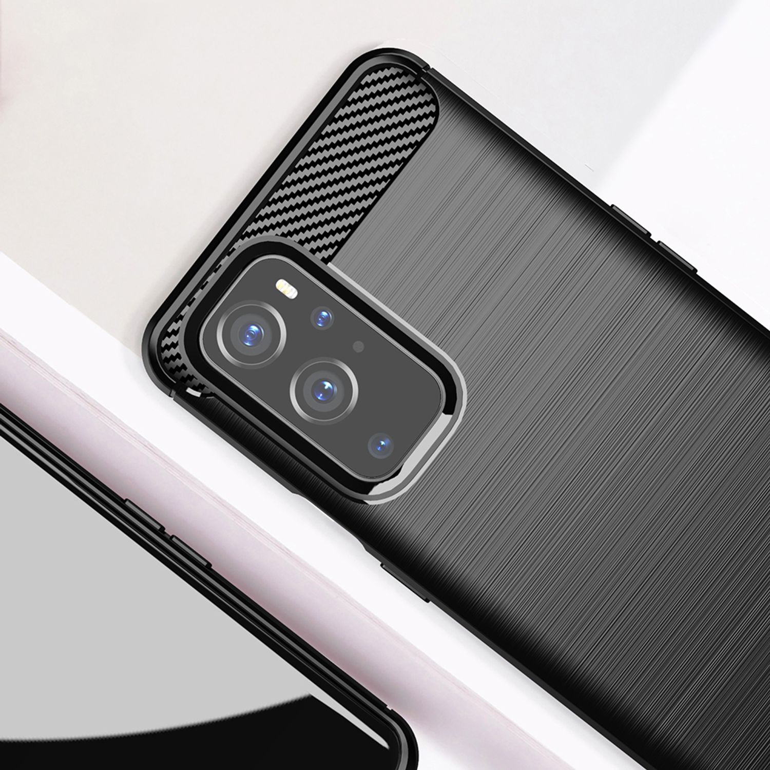 Husa Techsuit - Carbon Silicone - Oneplus 9 Pro - Black fotografia produsului View 2 L