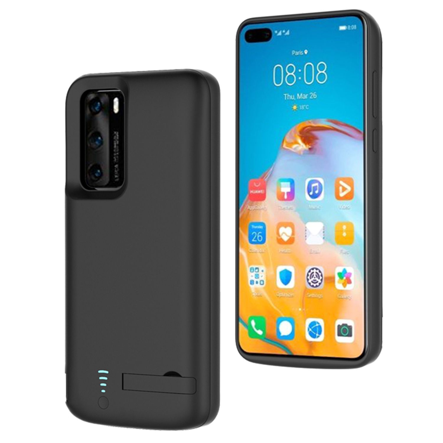 Husa cu acumulator Techsuit - Huawei P40 Pro - 4800 mAh - Black fotografia produsului