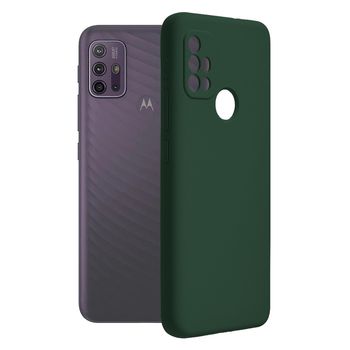 Husa premium techsuit - soft edge silicone - motorola moto g10 / g30 - dark green