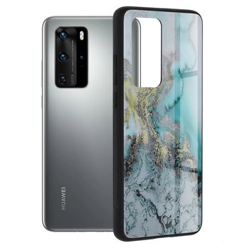 Husa cu spate din sticla techsuit - glaze series - huawei p40 pro - blue ocean