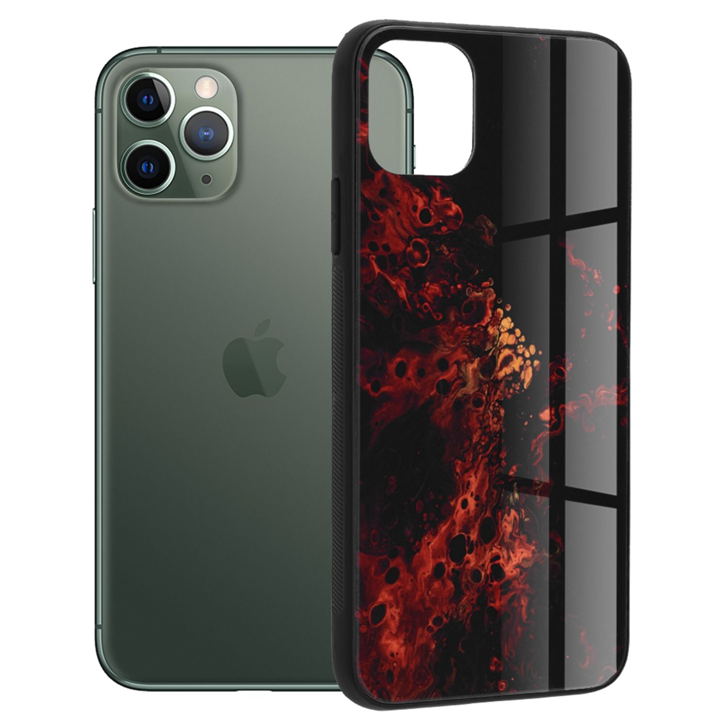 Husa cu spate din sticla Techsuit - Glaze Series - iPhone 11 Pro - Red Nebula fotografia produsului