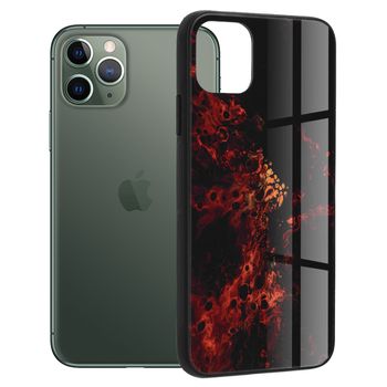 Husa cu spate din sticla techsuit - glaze series - iphone 11 pro - red nebula