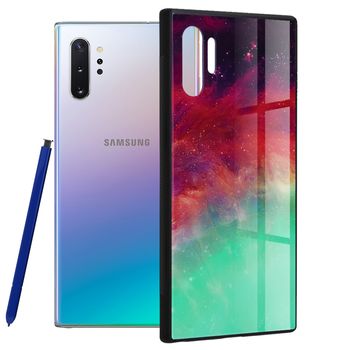 Husa cu spate din sticla techsuit - glaze series - samsung galaxy note 10 plus - fiery ocean