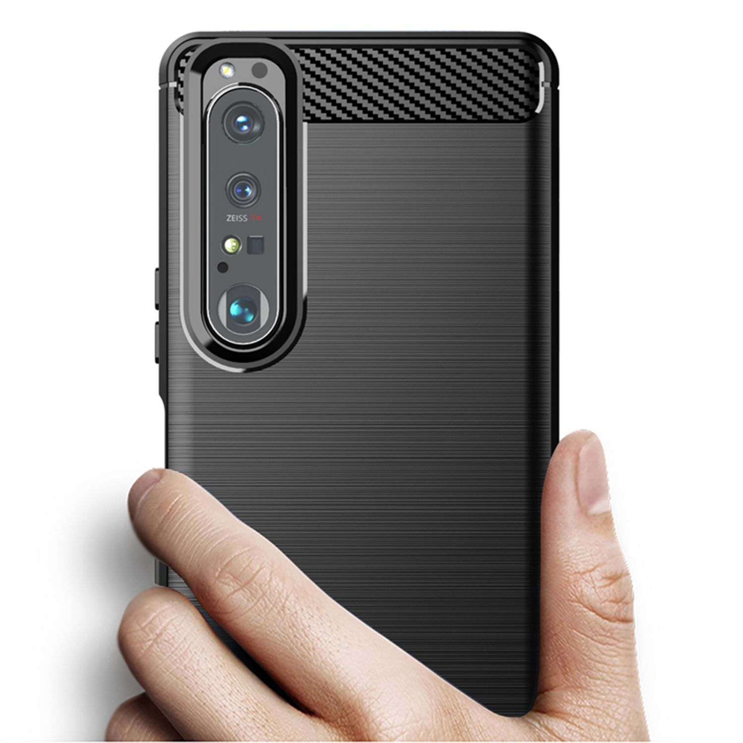 Husa Techsuit - Carbon Silicone - Sony Xperia 1 III - Black fotografia produsului View 2 L