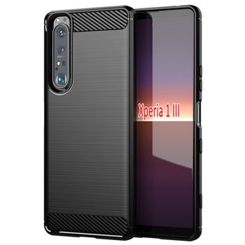 Husa techsuit - carbon silicone - sony xperia 1 iii - black
