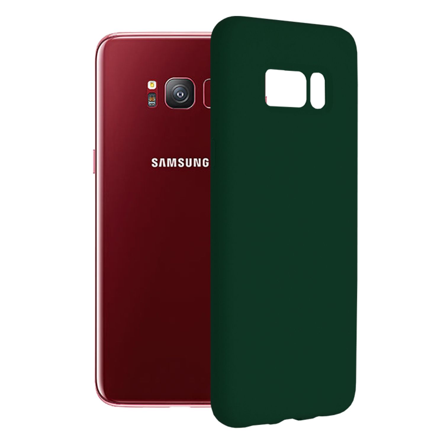 Husa premium Techsuit - Soft Edge Silicone - Samsung Galaxy S8 - Dark Green fotografia produsului