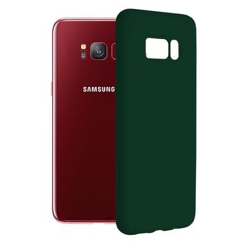 Husa premium techsuit - soft edge silicone - samsung galaxy s8 - dark green