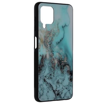 Husa premium cu spate din sticla techsuit - glaze series - samsung galaxy a22 4g - blue ocean