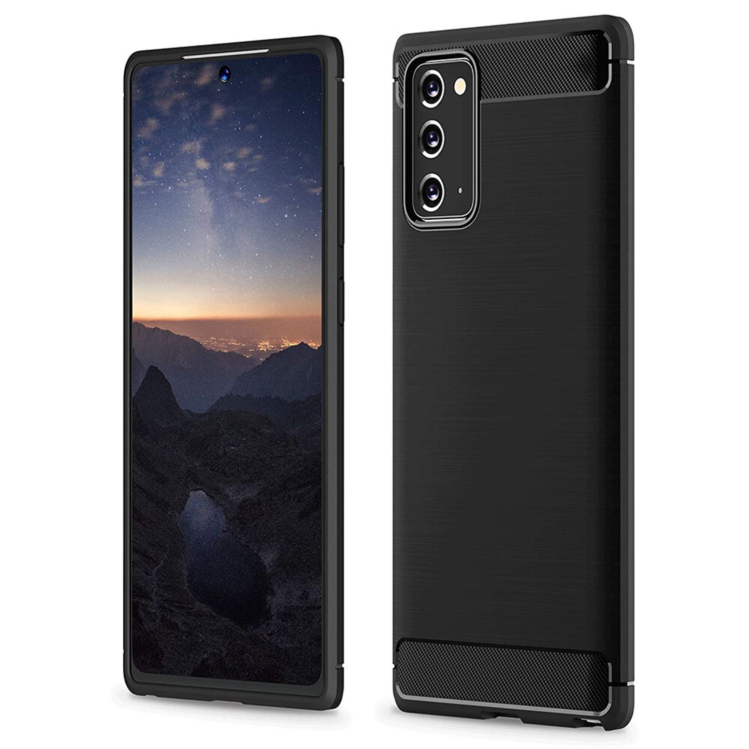 Husa Techsuit - Carbon Silicone - Samsung Galaxy Note 20 - Black fotografia produsului