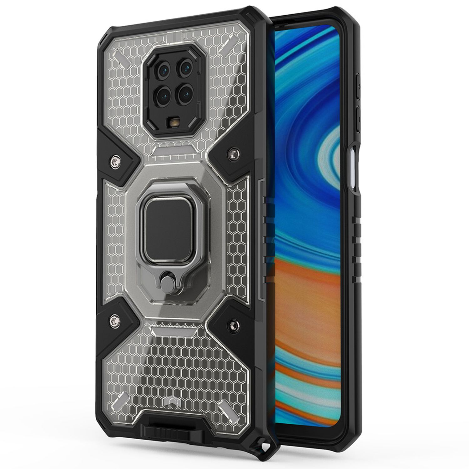 Husa Techsuit - Honeycomb Armor - Xiaomi Redmi Note 9S / Note 9 Pro / Note 9 Pro Max - negru fotografia produsului