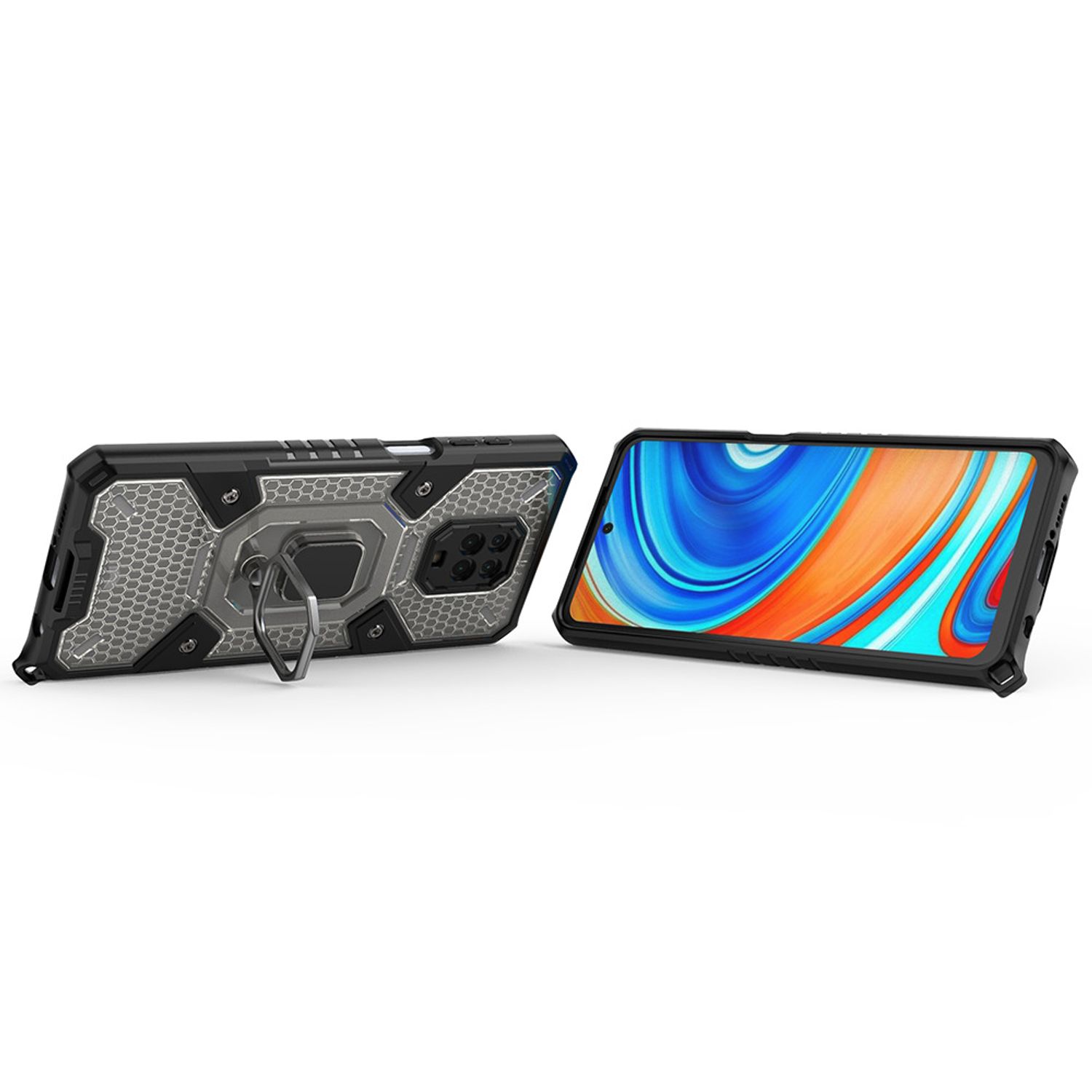Husa Techsuit - Honeycomb Armor - Xiaomi Redmi Note 9S / Note 9 Pro / Note 9 Pro Max - negru fotografia produsului View 2 L