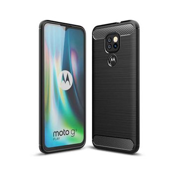 Husa techsuit - carbon silicone - motorola moto g9 play - black