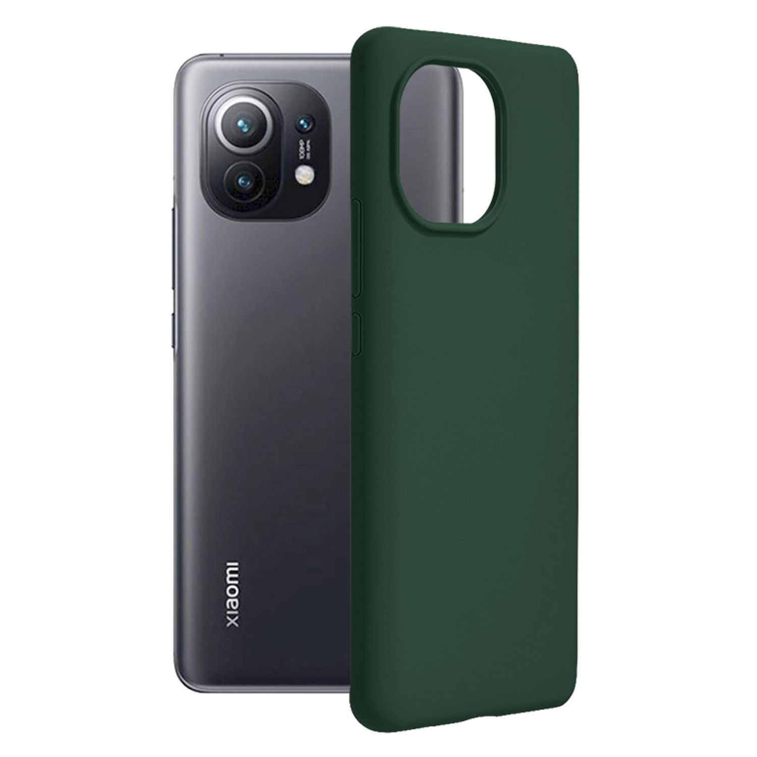Husa premium Techsuit - Soft Edge Silicone - Xiaomi Mi 11 - Dark Green fotografia produsului