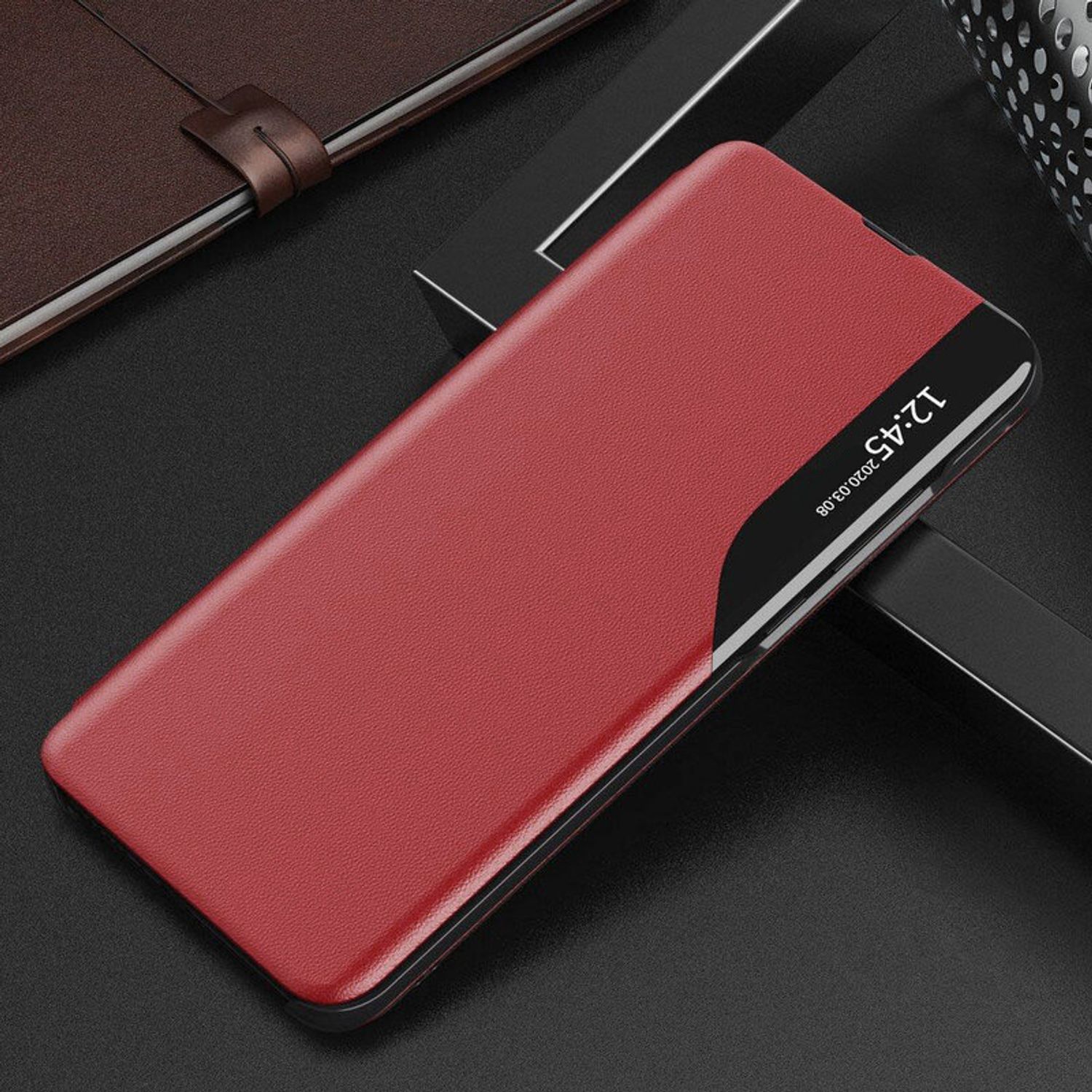 Husa tip carte Techsuit - eFold Series - Xiaomi Redmi Note 10 Pro / Note 10 Pro Max - Red fotografia produsului View 2 L