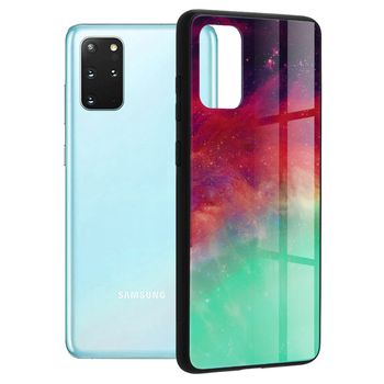 Husa cu spate din sticla techsuit - glaze series - samsung galaxy s20 plus - fiery ocean