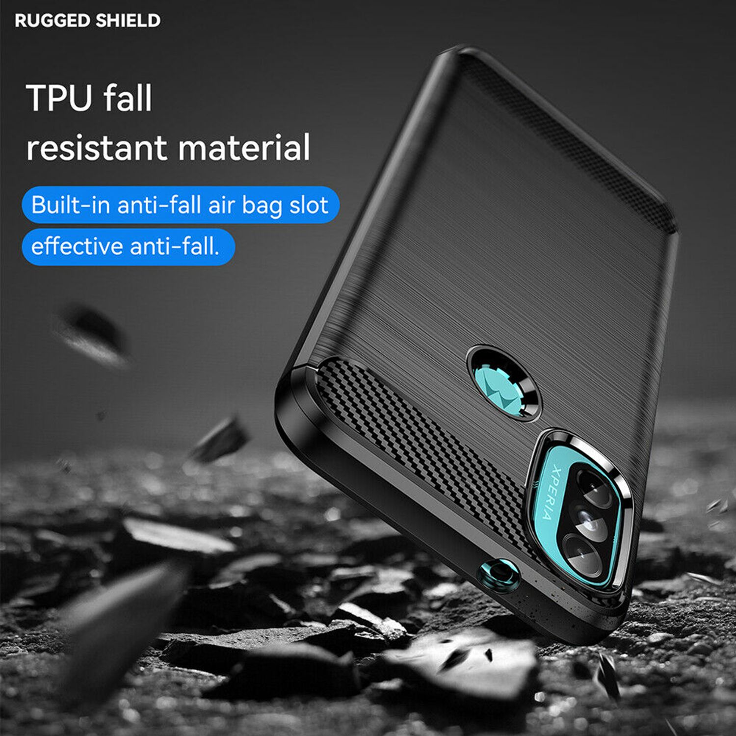 Husa Techsuit - Carbon Silicone - Motorola Moto E20 / E40 - Black fotografia produsului View 3 L
