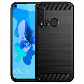 Husa techsuit - carbon silicone - huawei nova 5t / honor 20 - black