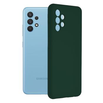 Husa premium techsuit - soft edge silicone - samsung galaxy a32 4g - dark green