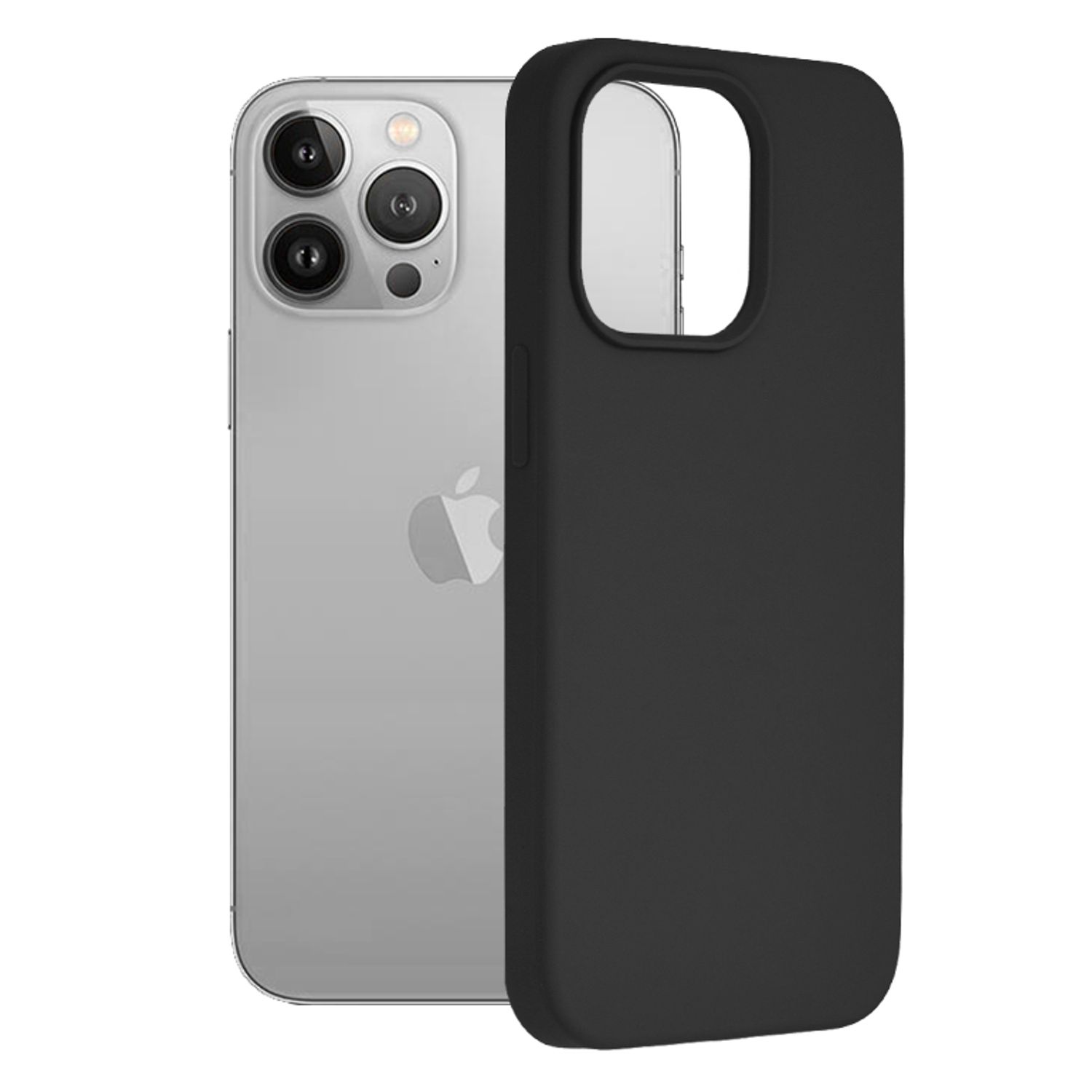 Husa premium Techsuit - Soft Edge Silicone - iPhone 13 Pro - Black fotografia produsului