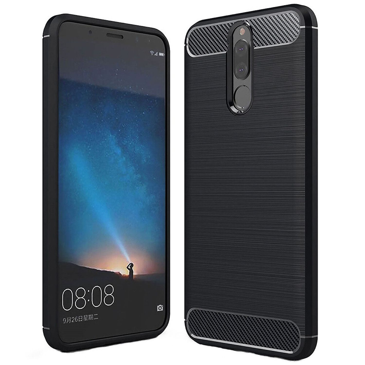Husa Techsuit - Carbon Silicone - Huawei Mate 10 Lite - Black fotografia produsului