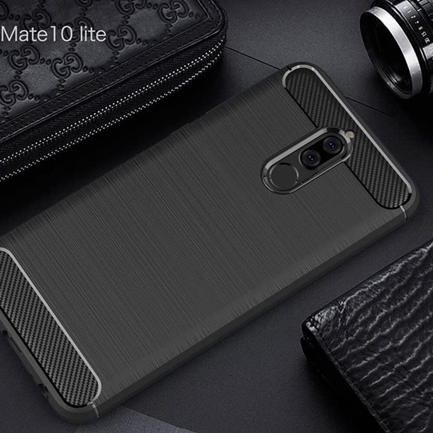 Husa Techsuit - Carbon Silicone - Huawei Mate 10 Lite - Black fotografia produsului View 2 L
