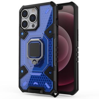 Husa techsuit - honeycomb armor - iphone 13 pro - albastru