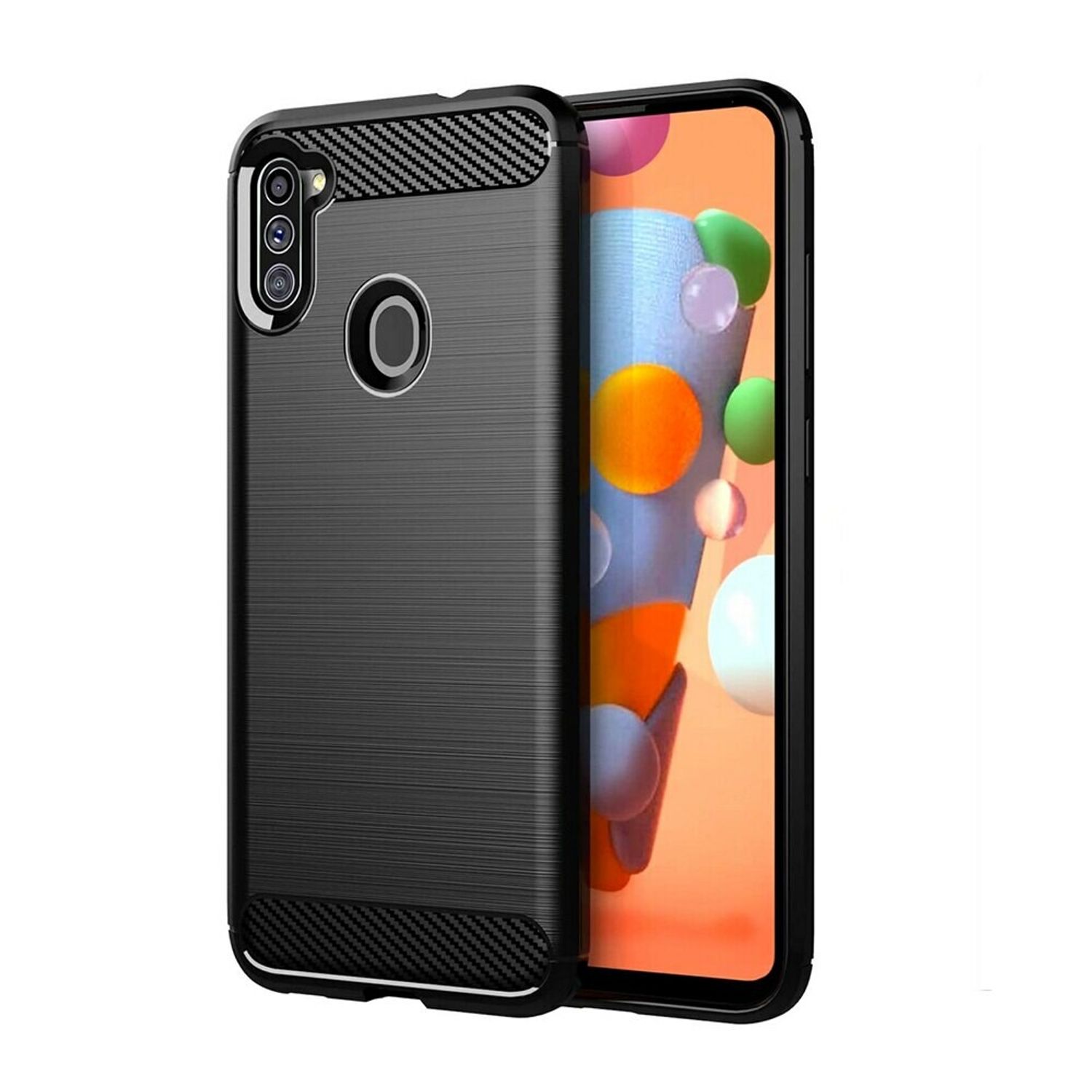 Husa Techsuit - Carbon Silicone - Samsung Galaxy A11 - Black fotografia produsului