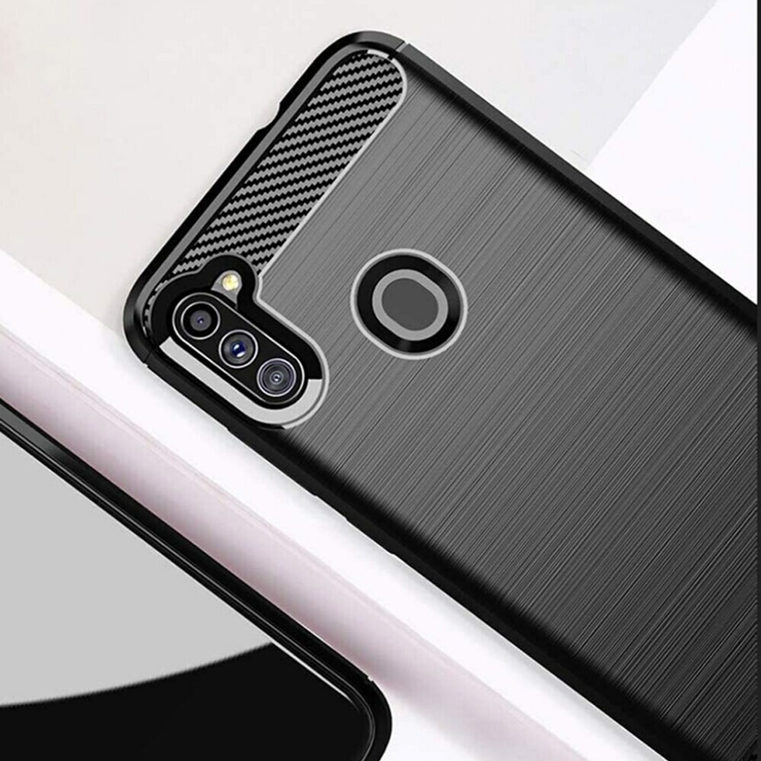Husa Techsuit - Carbon Silicone - Samsung Galaxy A11 - Black fotografia produsului View 2 L
