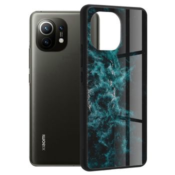 Husa cu spate din sticla techsuit - glaze series - xiaomi mi 11 - blue nebula