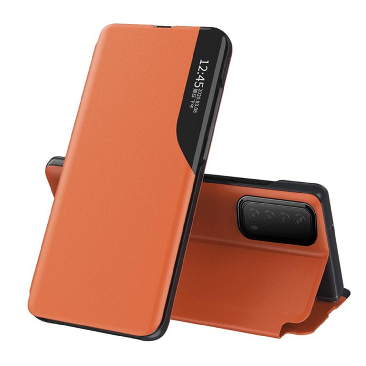 Husa tip carte Techsuit - eFold Series - Huawei P Smart 2021 - Orange fotografia produsului