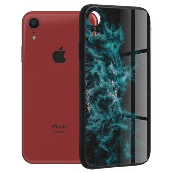Husa cu spate din sticla techsuit - glaze series - iphone xr - blue nebula
