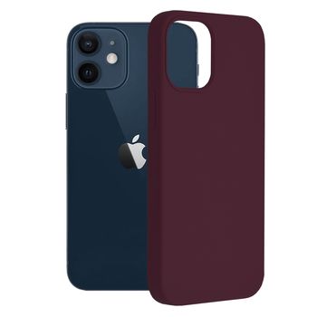 Husa premium techsuit - soft edge silicone - iphone 12 mini - plum violet