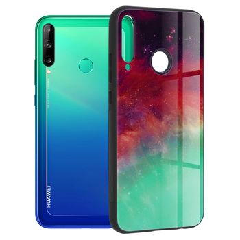 Husa cu spate din sticla techsuit - glaze series - huawei p40 lite e - fiery ocean