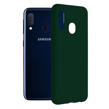 Husa premium techsuit - soft edge silicone - samsung galaxy a20e - dark green